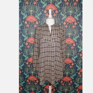 Reformation Tunic Mini Dress Plaid Check Surplus Fabric 0